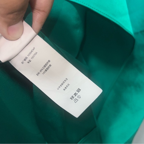 Diane Von Furstenberg Maxi Ruffle Asymmetrical Evergreen Top P - Picture 8 of 9